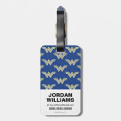 Monogram Wonder Woman Logo Patroon Bagagelabel (Achterkant verticaal)