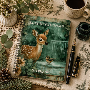 Monogram Woodland Deer Dagelijkse Overdenkingen Notitieboek