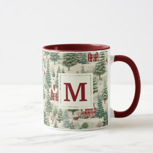 Monogram Woodland rustieke land kerst schattig Mok