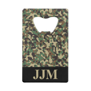 Monogram Woodland Tannengroen Camo Camouflage Zwar Kredietkaart Flessenopener