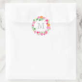 Monogram Wreath | Envelopzegel Ronde Sticker (Tas)
