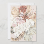 Monogram Wreath Pampas Grass Floral Tropical Blush Kaart (Achterkant)