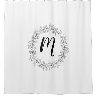 Monogram Wreath Personaliseren Douchegordijn