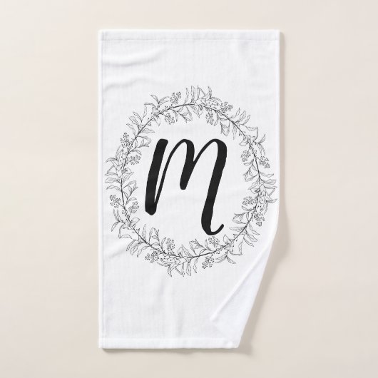 Monogram Wreath Personaliseren Handdoek (Handdoek)