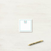 Monogram Wreath Post-it® Notes (Op bureau)