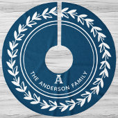 Monogram Wreath Striped Modern Navy Kerstmis Kerstboom Rok