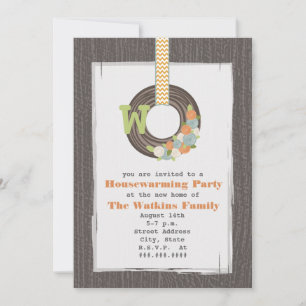 Monogram Wreath Wood geïnspireerd door Housewarmin Kaart