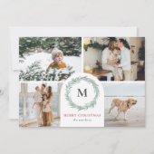 Monogram WreatSjabloon Kerstmis Kaart (Voorkant)