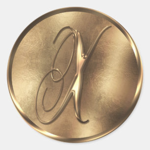 Monogram X Bronze Weddenschap Ronde Sticker