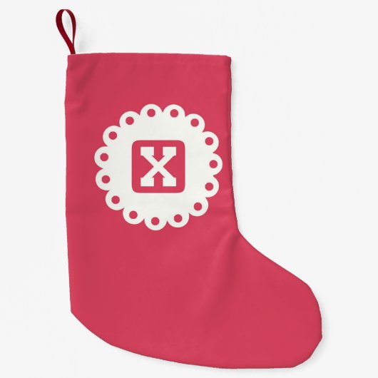 MONOGRAM "X" KLEINE KERSTSOK (Voorkant)