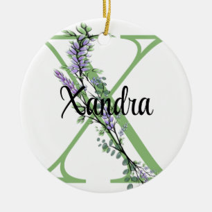 Monogram X Lanceermiddel Eucalyptus Poster Keramisch Ornament