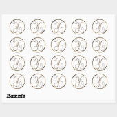 Monogram Y Faux Bronze Ronde Sticker (Vel)