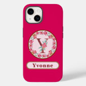 Monogram Y Floral Case-Mate iPhone Case (Achterkant)