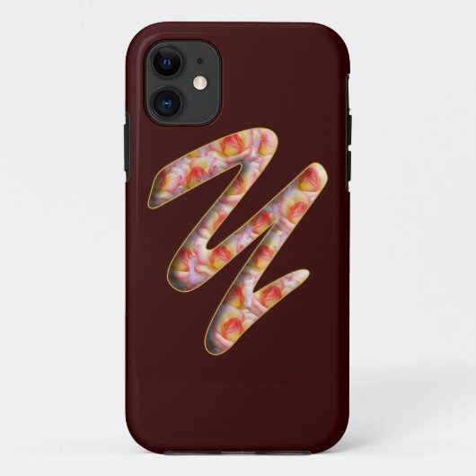 Monogram Y in Rozen Patroon Iphone 5 Hoesje (Achterkant)