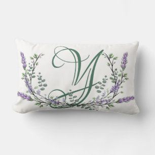 Monogram Y Lavender Eucalyptus Kussen