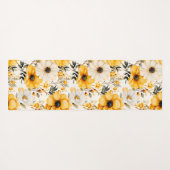 Monogram Yellow floral Pattern Yogamat (Achterkant (horizontaal))
