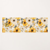 Monogram Yellow floral Pattern Yogamat (Voorkant (horizontaal))