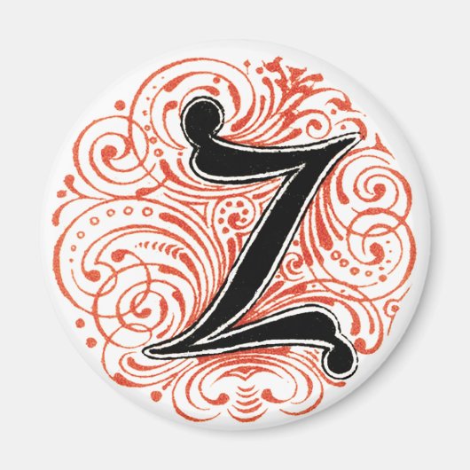 Monogram 'Z' in rood - Magnet Magneet (Voorkant)