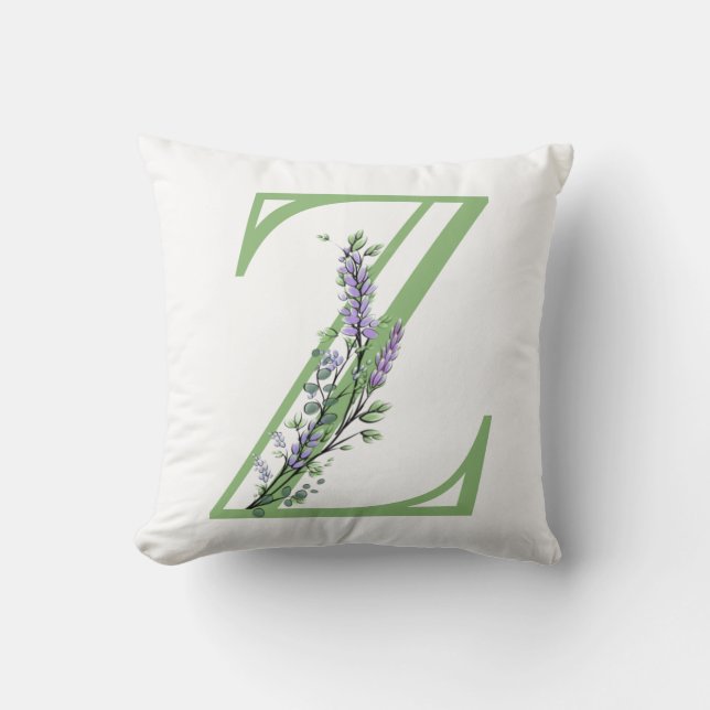 Monogram Z Lavender Eucalyptus Kussen (Voorkant)