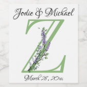 Monogram Z Lavender Eucalyptus Wijn Etiket (Enkel label)