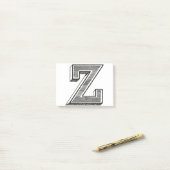 Monogram Z, Letter Z, Alphabet z, Zwart-wit Post-it® Notes (Op bureau)