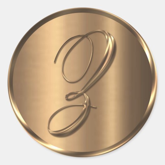 Monogram Z NONMETALLIC Bronze Envelope Seal Ronde Sticker (Voorkant)