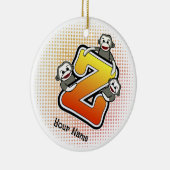 Monogram Z Sock Monkey Keramisch Ornament (Rechts)