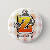 Monogram Z sokaap Ronde Button 5,7 Cm (Voorkant)