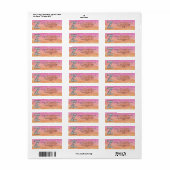 Monogram "Z" Tangle Letter Oranje Roze Waterverf Etiket (Full Sheet)