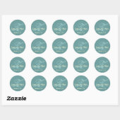 Monogram Z Trouwnamen Datum Blue Cream Seal Ronde Sticker (Vel)
