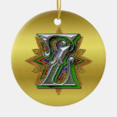 Monogram Z-versiering Keramisch Ornament (Voorkant)