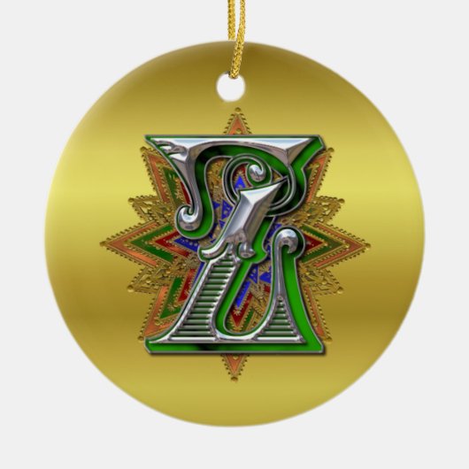 Monogram Z-versiering Keramisch Ornament (Voorkant)