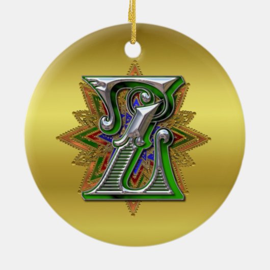 Monogram Z-versiering Keramisch Ornament (Achterkant)