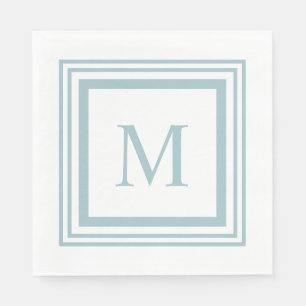 Monogram zaadglas en wit vierkant servet