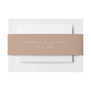 Monogram zacht beige Natural Pastel Weddenschap Uitnodigingen Wikkel