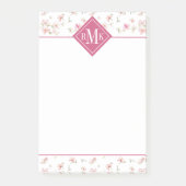 Monogram | Zacht roze Waterverf ventilator Post-it® Notes (Voorkant)