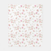 Monogram | Zacht roze Waterverf ventilatorpatroon Fleece Deken (Voorkant)