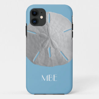 Monogram zanddollar op lichtblauw iPhone 11 hoesje