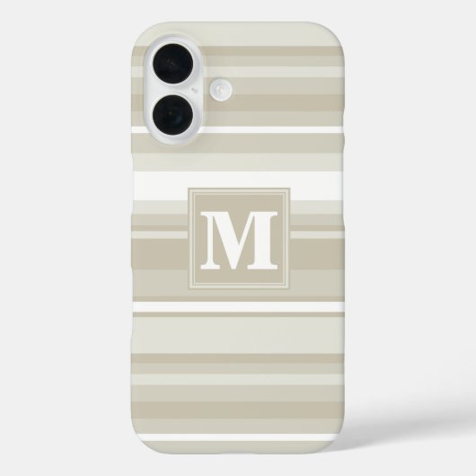 Monogram zandsteen strepen Case-Mate iPhone case (Achterkant)