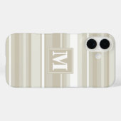 Monogram zandsteen strepen Case-Mate iPhone case (Achterkant (horizontaal))