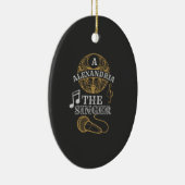 monogram zanger grappige muziekmicrofoon keramisch ornament (Rechts)