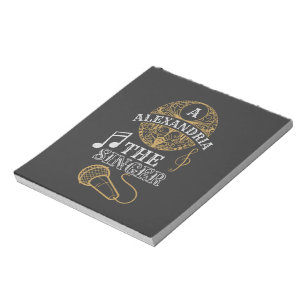  monogram zanger grappige muziekmicrofoon notitieblok