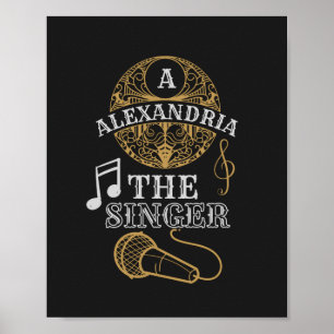monogram zanger grappige muziekmicrofoon poster
