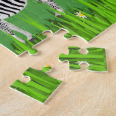 Monogram Zebra Animal Jigzaag Puzzle voor kinderen Legpuzzel (Zijkant)
