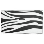 Monogram Zebra black & white stripes print pattern Kussensloop (Voorkant-Links)