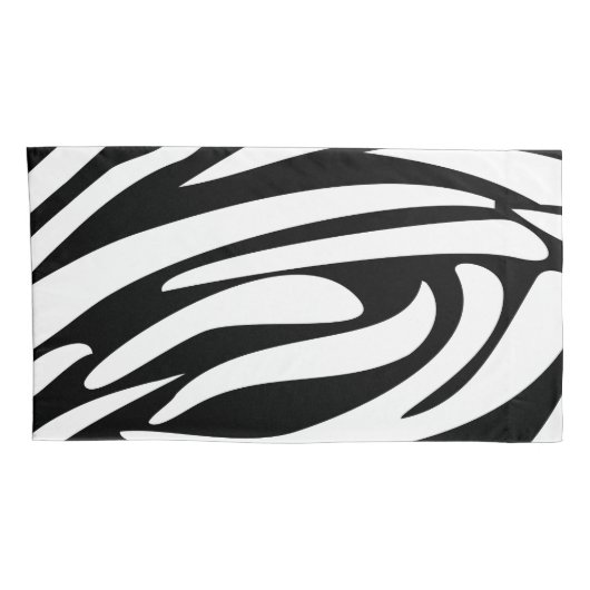 Monogram Zebra black & white stripes print pattern Kussensloop (Achterkant-Rechts)