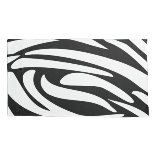 Monogram Zebra black & white stripes print pattern Kussensloop (Achterkant-Links)