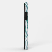Monogram Zebra Dierlijke Patroon Blauwgroen Case-Mate iPhone Case (Achterkant/rechts)