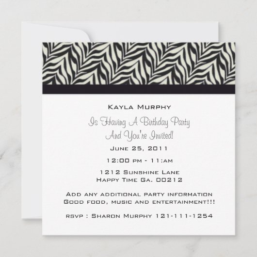 Monogram Zebra Kaart (Voorkant)