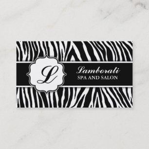 Monogram Zebra Print Hair Stylist Hairdresser Visitekaartje